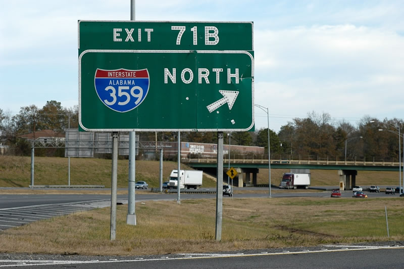 Transition ramp from Interstate 20 & 59 to Interstate 359 south.