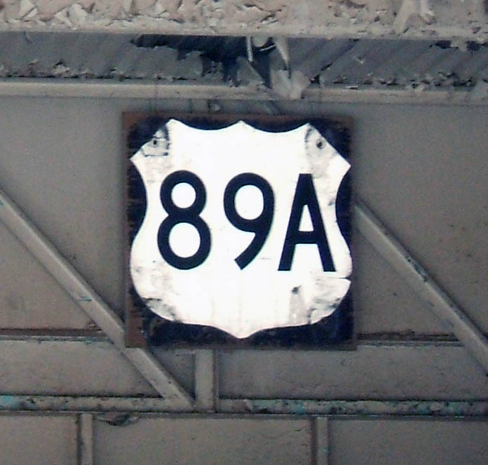 1970s highway marker in an antique shop in Ash Fork.