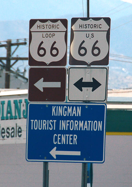 Route 66 markers in Kingman, AZ.