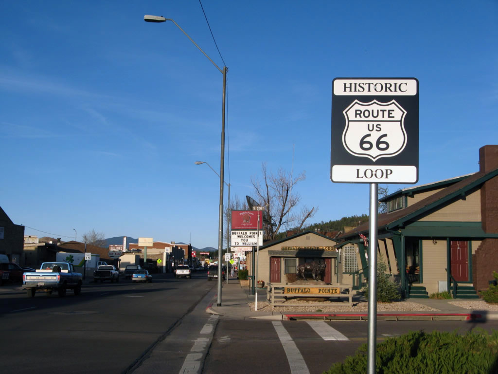 Westbound Business Loop I-40 and U.S. 66 in Williams.