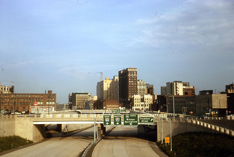 Hartford. This section of freeway was a little bit away from opening, and had not been striped yet.