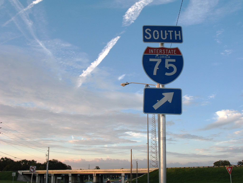 Florida 47 northbound at the interchange with Interstate 75 south of Lake City.