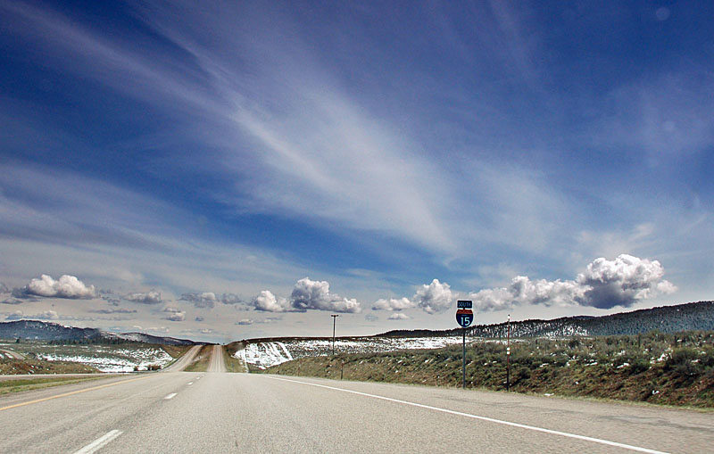The only state-named shield left on the mainline of I-15. It is the very first one coming out of Montana, over Monida Pass.