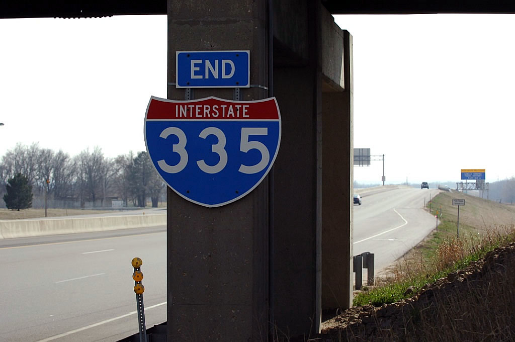 Southbound Interstate 335 ends at Interstate 35 and U.S. 50 in Emporia.