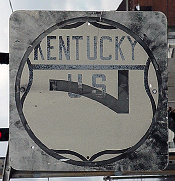 State route 7 shield printed on top of much older Kentucky/US blank.