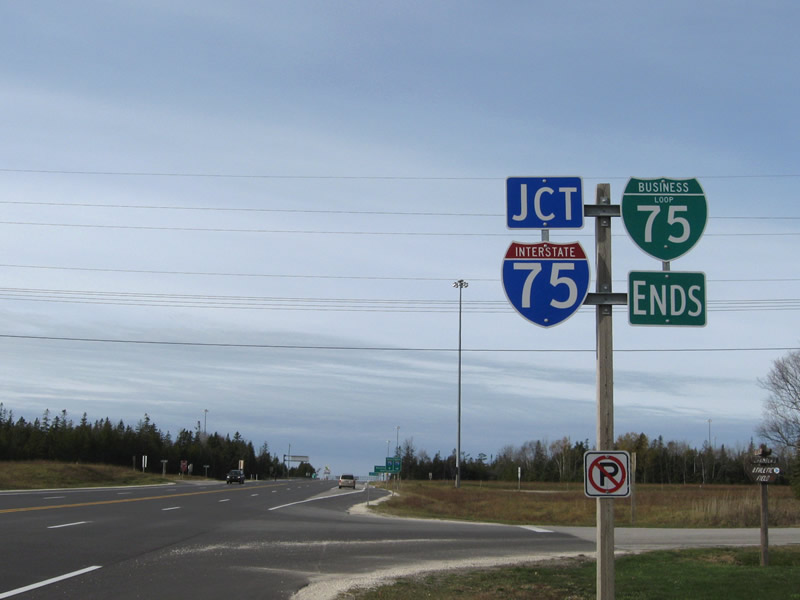 A shield assembly done in clearview at the southern end of the Interstate 75 Business Loop in St. Ignace.