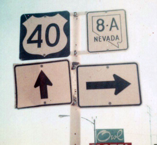 Pre-1982-renumbering highway markers in Battle Mountain. No mention of I-80 either.