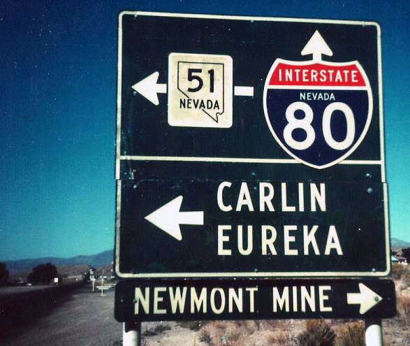 Pre-1982-renumbering guide sign. Note interstate 80 having a left turn; it was signed on the two-lane US-40 before the freeway was built.