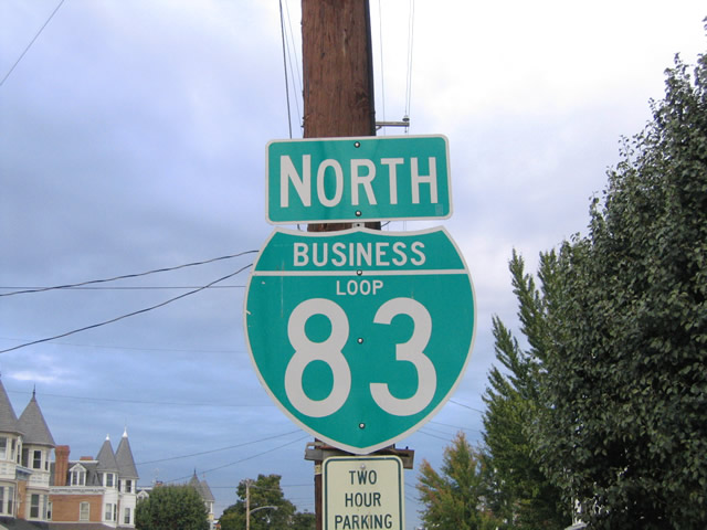 Business Loop 83 (N. George Street) northbound at Eighth Avenue.
