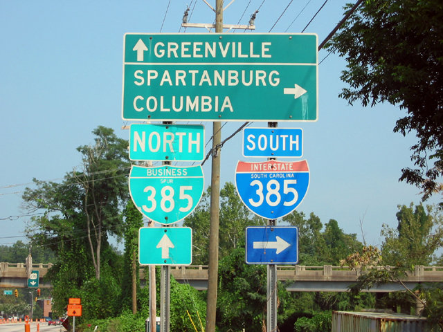 U.S. 276 westbound at Interstate 385 & Business Spur 385.