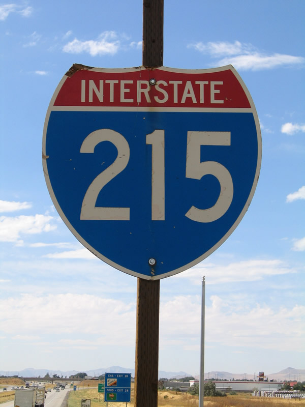 The first southbound reassurance shield posted along Interstate 215 south.