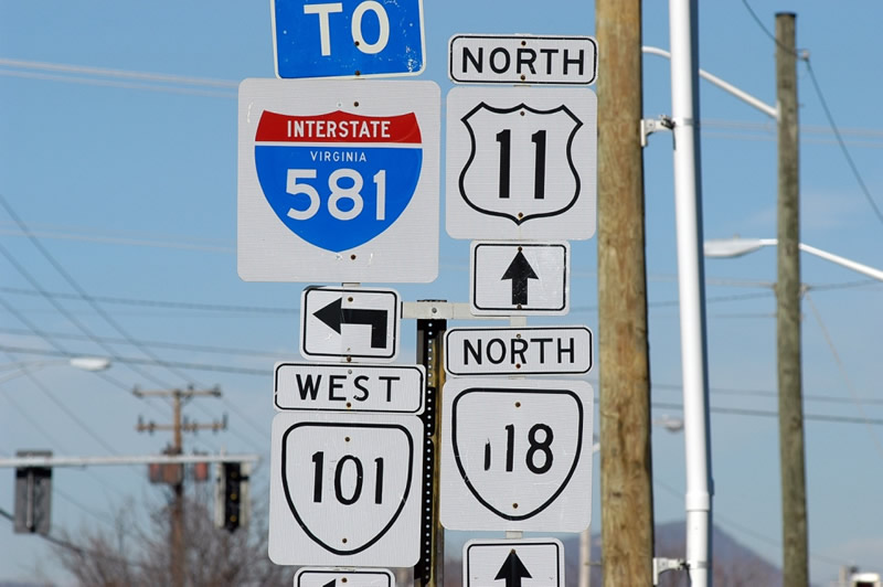 U.S. 11 north at Virginia 101 - Roanoke.